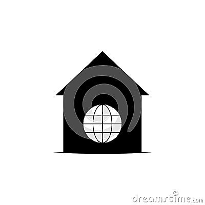 Home, world icon on white background. Can be used for web, logo, mobile app, UI UX Vector Illustration