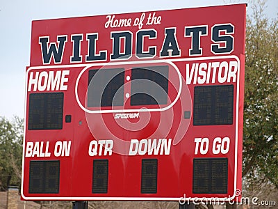 One of the Scoreboards at the School`s Complex Editorial Stock Photo