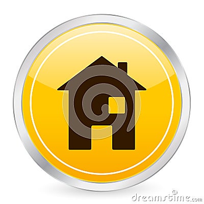 Home yellow circle icon Vector Illustration