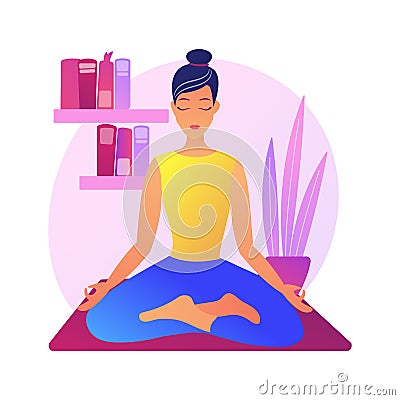 Home yoga abstract concept vector illustration. Vector Illustration