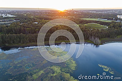 Homebush bay, Sydney Australia aerial view lagoon Stock Photo