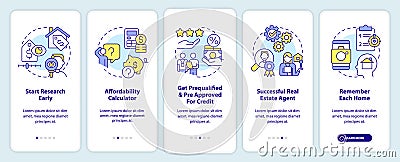 Homebuying process onboarding mobile app screen Vector Illustration