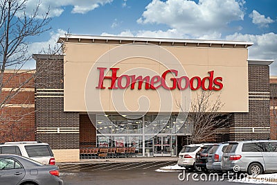 HomeGoods Retail Store Exterior and Trademark Logo Editorial Stock Photo