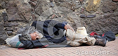 Homeless in Bogota Editorial Stock Photo