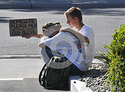 Homeless Couple Stock Photo