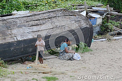 Homeless family in India Editorial Stock Photo