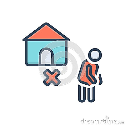 Color illustration icon for Homeless, vagabond and hobo Vector Illustration