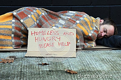 Homeless man Stock Photo