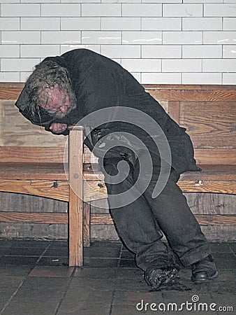 Homeless Person Sleeping. Editorial Stock Photo