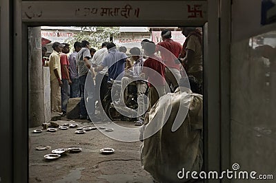 Homeless poor man from Paharganj area Editorial Stock Photo