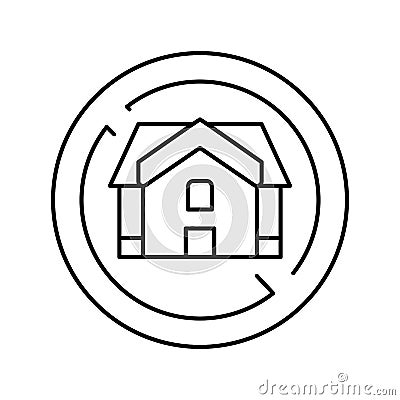 homeless poverty problem line icon vector illustration Vector Illustration