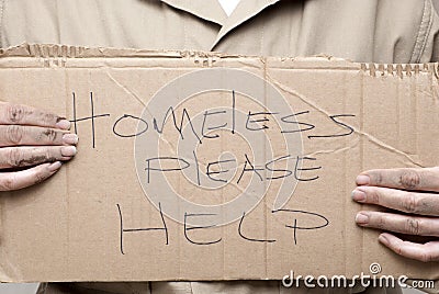 Homeless Sign Stock Photo