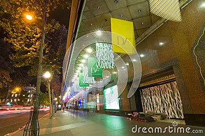 Homeless sleep near of the famous Lafayette galeries. Editorial Stock Photo