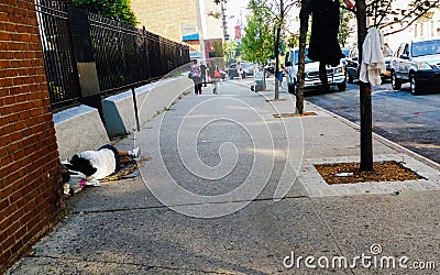 Homeless in the streets Editorial Stock Photo