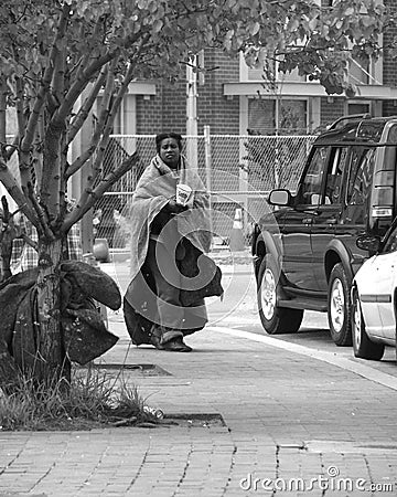 Homeless Woman Editorial Stock Photo