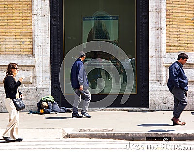 Homeless woman Editorial Stock Photo