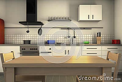 A homely kitchen Stock Photo