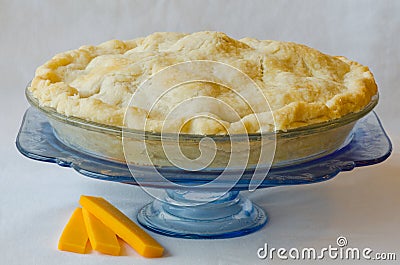 Homemade Apple Pie with Cheddar Cheese Stock Photo