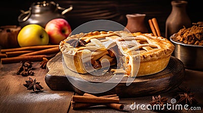 Homemade Apple Pie - Generative AI, AI generated Stock Photo