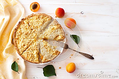 Homemade apricots and cottage cheese cake Stock Photo