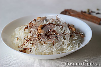 Homemade Aromatic traditional Ghee rice Stock Photo
