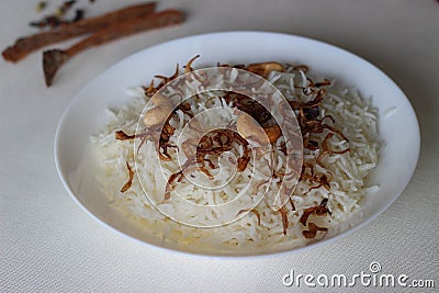 Homemade Aromatic traditional Ghee rice Stock Photo