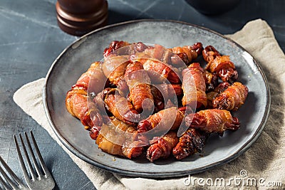 Homemade Bacon Pigs in a Blanket Stock Photo