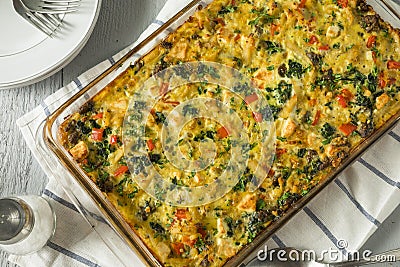 Homemade Baked Egg Casserole Stock Photo