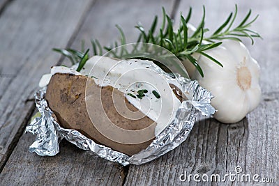 Homemade Baked Potatoe Stock Photo