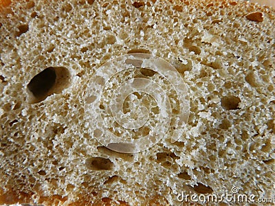 Homemade Baked Yeast Bread Slice Stock Photo