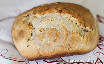 Homemade baking muffin bread on canvas Stock Photo