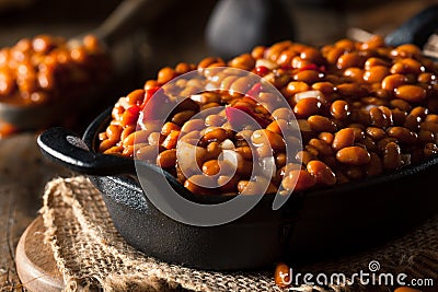 Homemade Barbecue Baked Beans Stock Photo