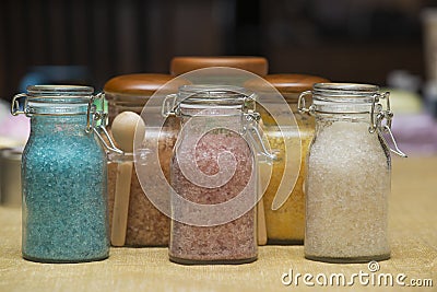 Homemade bath salts Stock Photo