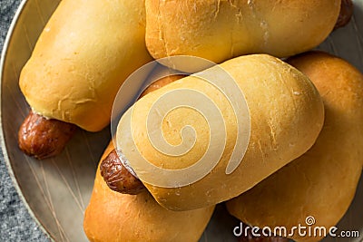 Homemade Beef Sausage Kolache Stock Photo