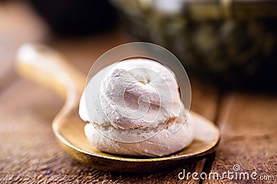 Homemade biscuit typical of Brazil, sigh, called merengue. made with beaten whites and sugar. Fast food Stock Photo