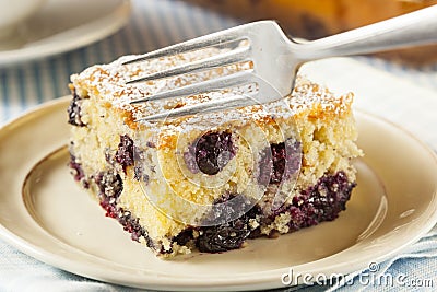 Homemade Blueberrry Coffee Cake Stock Photo