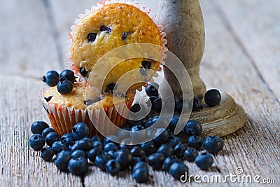 Homemade blueberry muffins Stock Photo