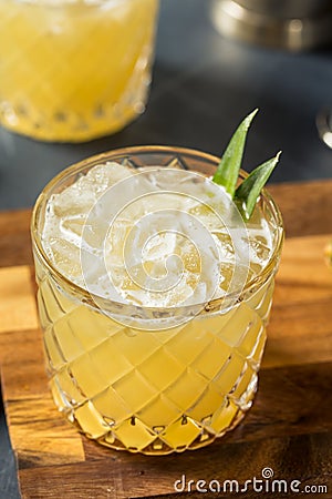Homemade Boozy Pineapple Margarita Stock Photo