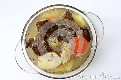 Homemade braised potatoes with beef Stock Photo