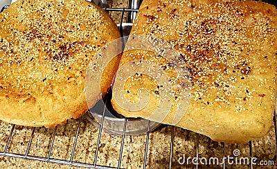 Homemade bread with roasted spice Stock Photo