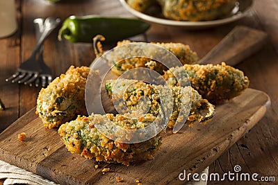 Homemade Breaded Jalapeno Poppers Stock Photo