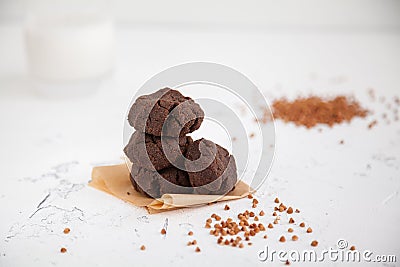 Homemade buckwheat flour healthy cookies Stock Photo