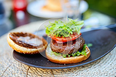 Homemade burger Stock Photo