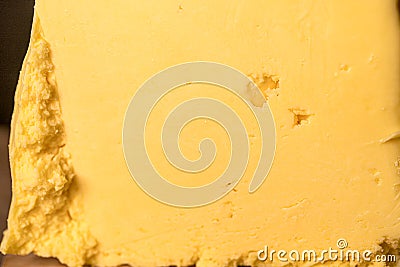 Homemade butter close up macro. Tasty french product. Stock Photo