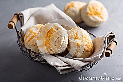 Homemade buttermilk biscuits with cheddar cheese Stock Photo