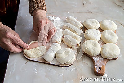 Homemade cakes. Cooking homemade pies. Stock Photo