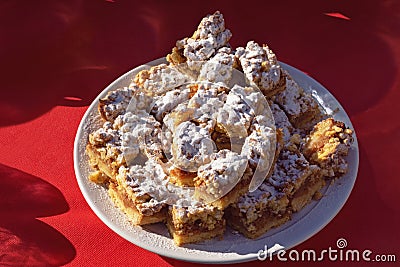 Homemade cakes. Plate with pastries Stock Photo