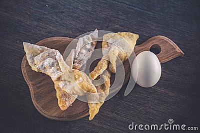 Homemade cakes sprinkled with powdered sugar Stock Photo