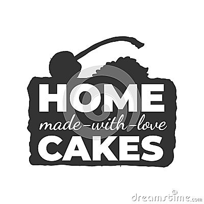 Homemade cakes vintage label Vector Illustration