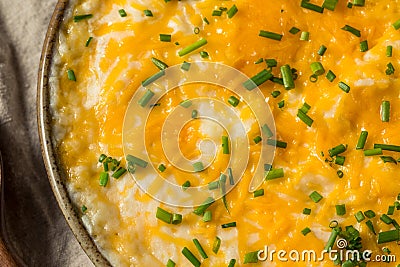 Homemade Cheesy Mashed Potatoes Stock Photo